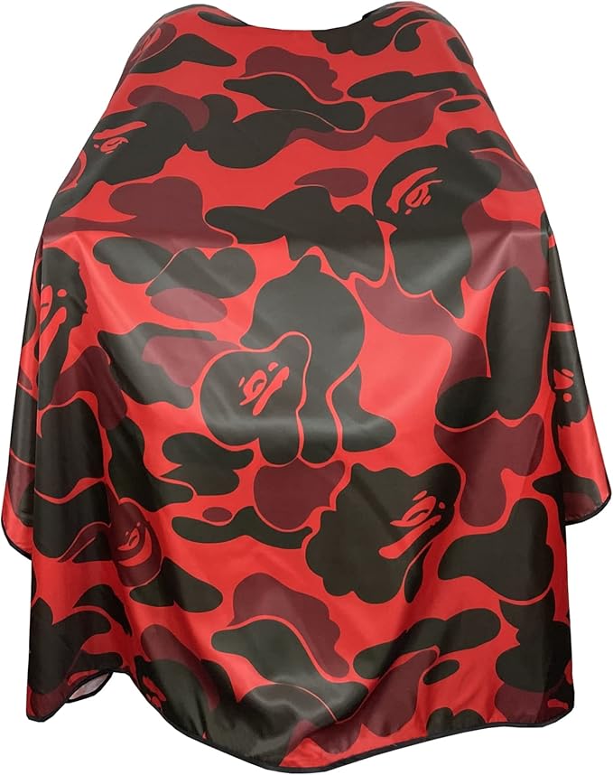 Barbohoo Barber Cape for Men Professional Hair Cutting Salon Cape with Snap Closures Waterproof Large Hairdressing Styling Cape Gown for Barber- 63”× 56” (New Camouflage C)