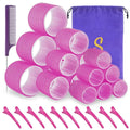 Sungenol Self Grip Hair Rollers Set, 18 Rollers in 3 Sizes with Clips
