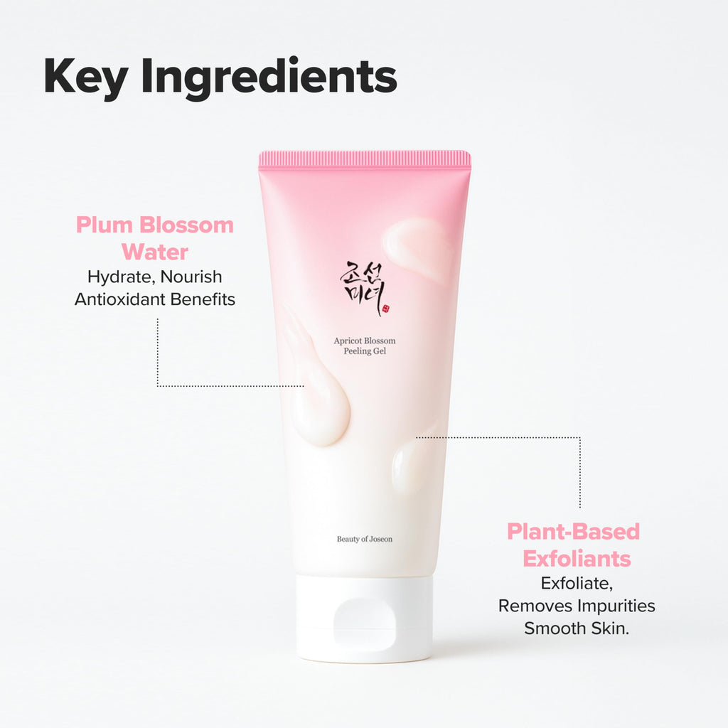 Beauty of Joseon Apricot Blossom Peeling Gel Soft Exfoliating Face and Body Scrub Dead Skin Cells Remover for All Skin Types, Korean Skincare for Men Women, 100ml, 3.38 fl.oz