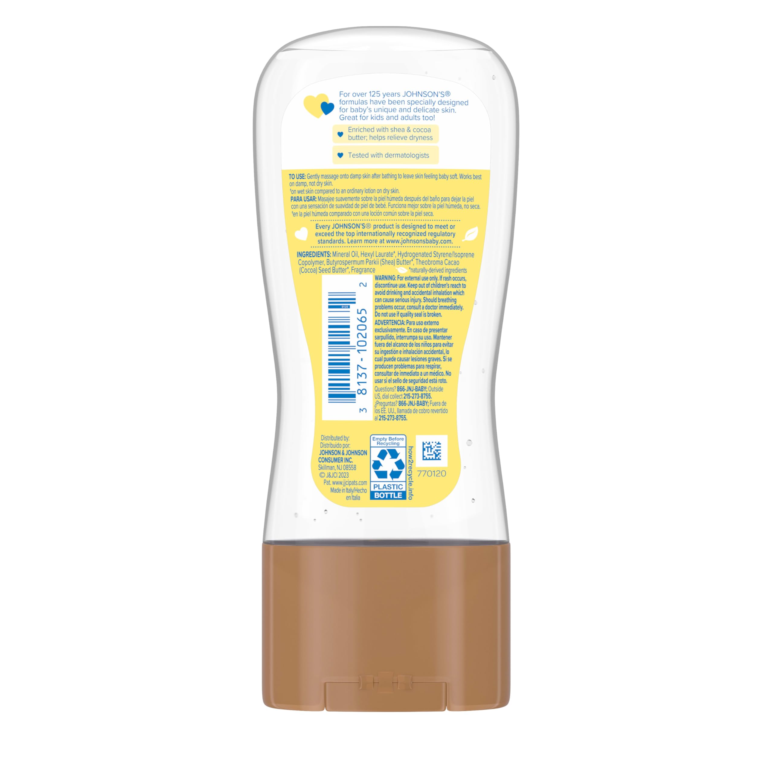 Johnson's Baby Oil Gel, Moisturizing Baby Massage Mineral Oil Enriched with Shea & Cocoa Butter, Dry Skin Relief for Babies, Kids & Adults, Nourishing & Gentle on Delicate Skin, 6.5 fl. oz, 6 Pack