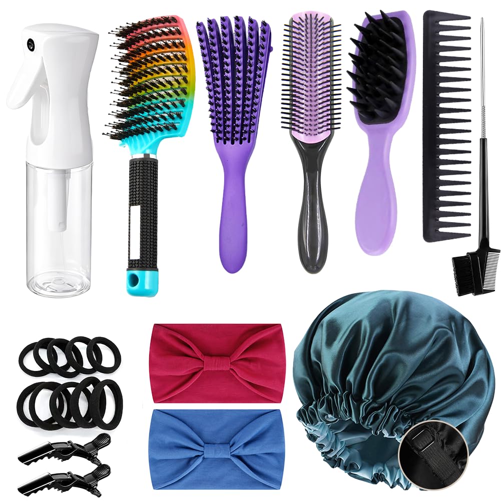 Detangling Brush Set for Curly Hair Afro America/African 3a to 4c Texture