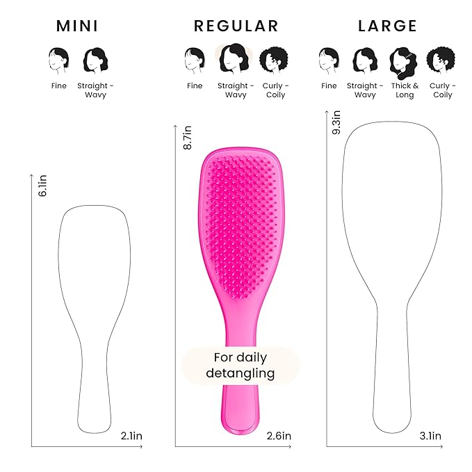 Tangle Teezer Ultimate Detangler Brush, Straight to Wavy, Runway Pink