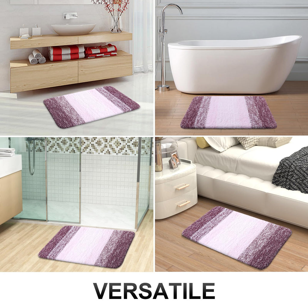 OLANLY Micorfiber Bathroom Rug Set 2 Piece, 24"x16"+U-Shaped 24"x20"