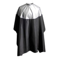 SMARTHAIR Professional Salon Cape Polyester Haircut Apron Shampoo & Chemical Resistant Haircut Cape,54”x62”,Silver & Black,C007011C-S
