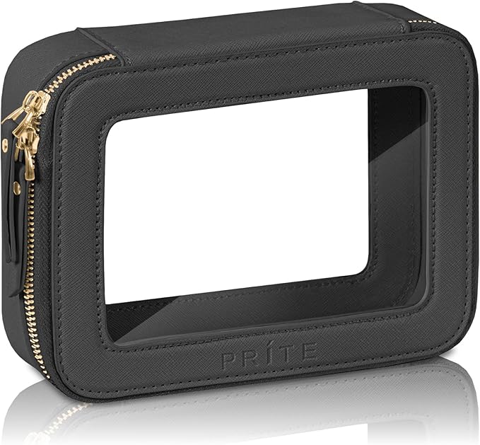 Prite Clear Makeup Bag Travel Cosmetic Organizer Toiletry Case for Women