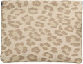 Ksriylm Leopard Leather Small Makeup Pouch for Women,Cosmetic Accessories,Waterproof and Portable Cosmetic Bag,Self-closing, No Zipper, Aesthetic Storage Pouch,Lipstick for Purse,Oyster Grey Brown