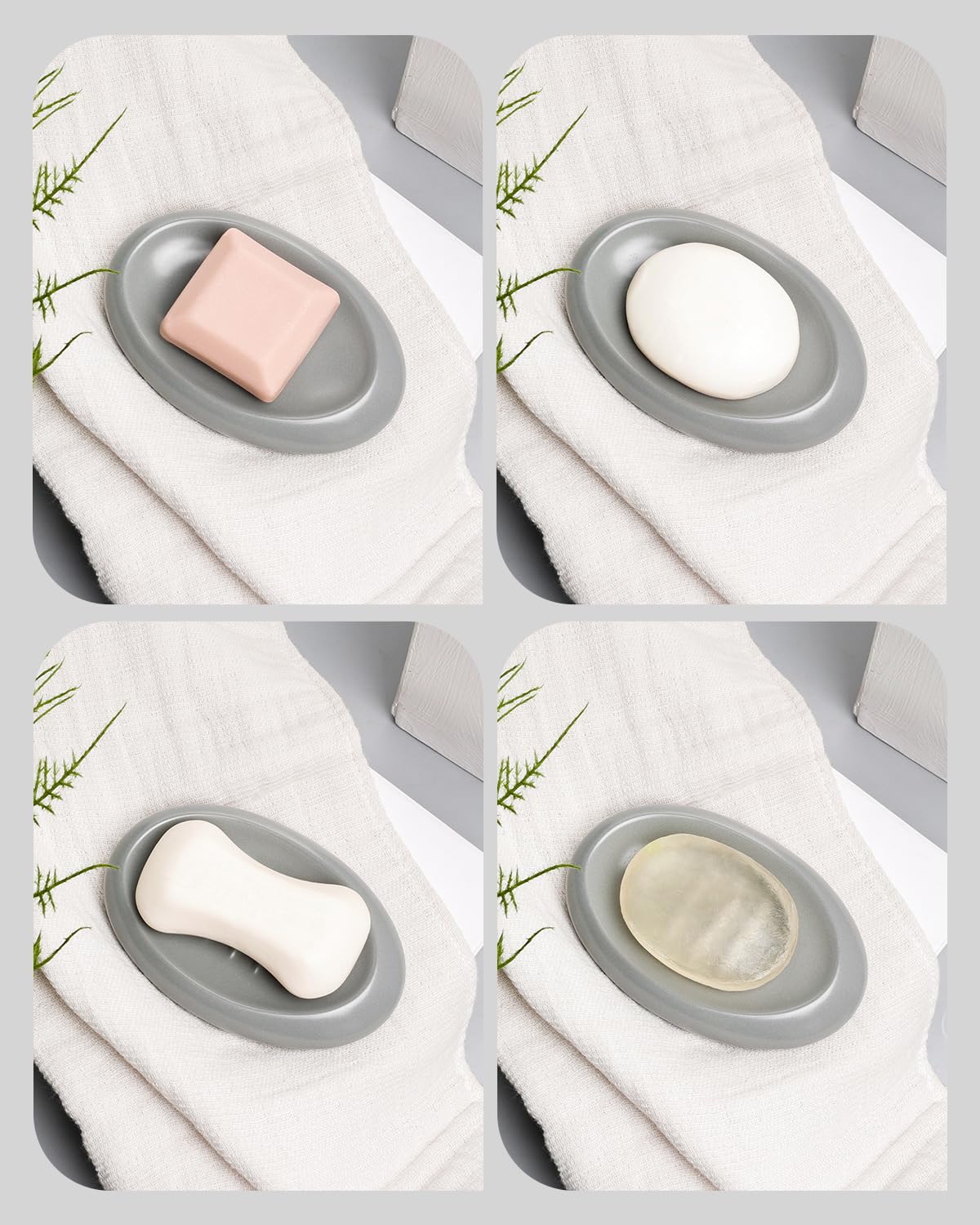 Bathroom Accessory Set 5PCS, Ceramic Bathroom Accessories Set, Irregular Shape Small Bathroom Sets Accessories Complete, Home Apartment Minimalist Decor Vanity Countertop, ANTIS'S HOME (Grey)