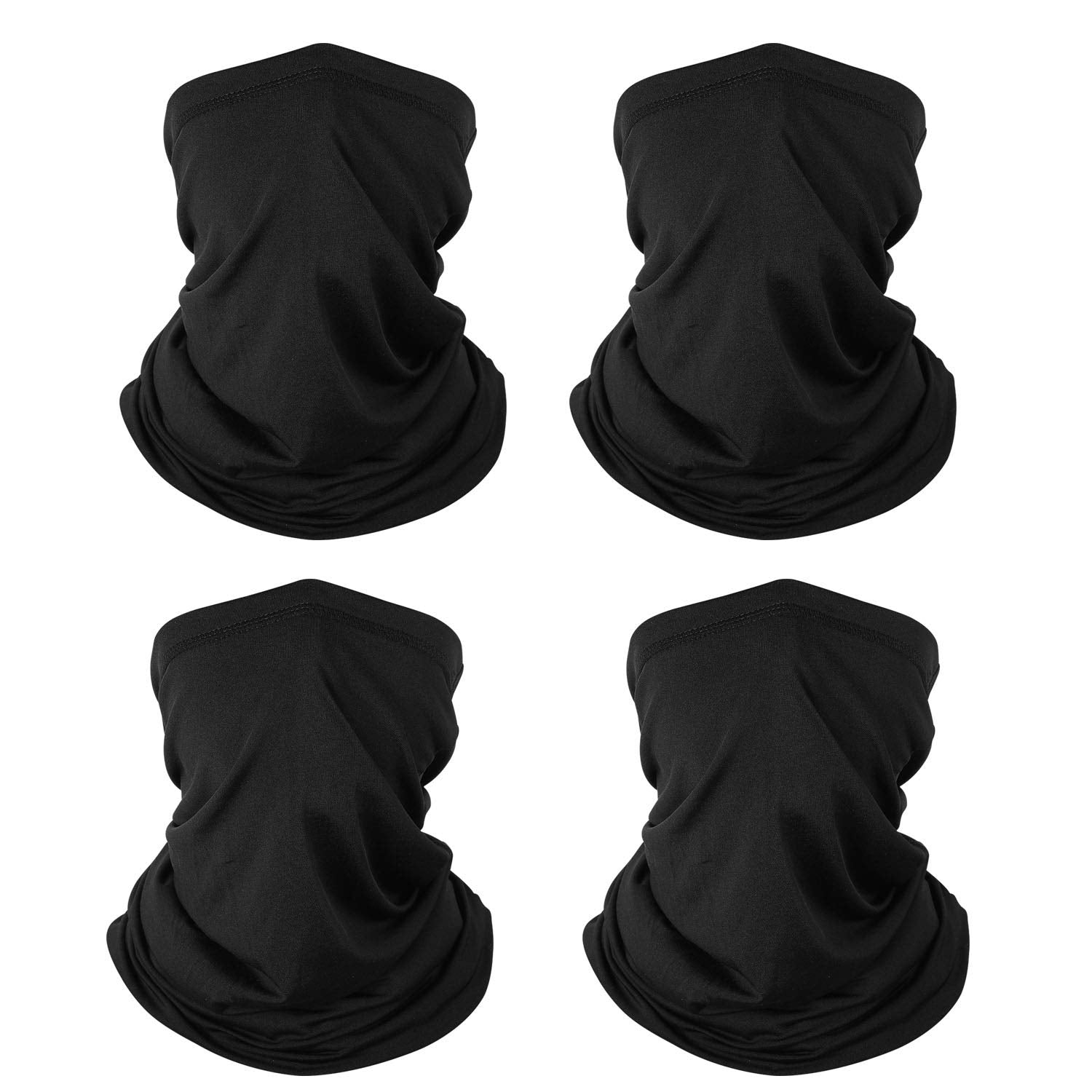 Fivali 4 Pack Neck Gaiter Face Mask: Cooling Windproof Breathable Bandana