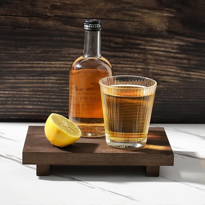 Bathroom Tray Wood Riser Kitchen Decor Soap Holder, 9" x 6" Walnut