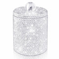 Yivaiks Bling Qtip Dispenser for Cotton Swabs, Balls, Pads, Floss Picks- Small Plastic Canister Apothecary Jar,Bathroom Essentials Accessories Decor, Vanity Makeup Qtip Holder Storage Organizer (1)