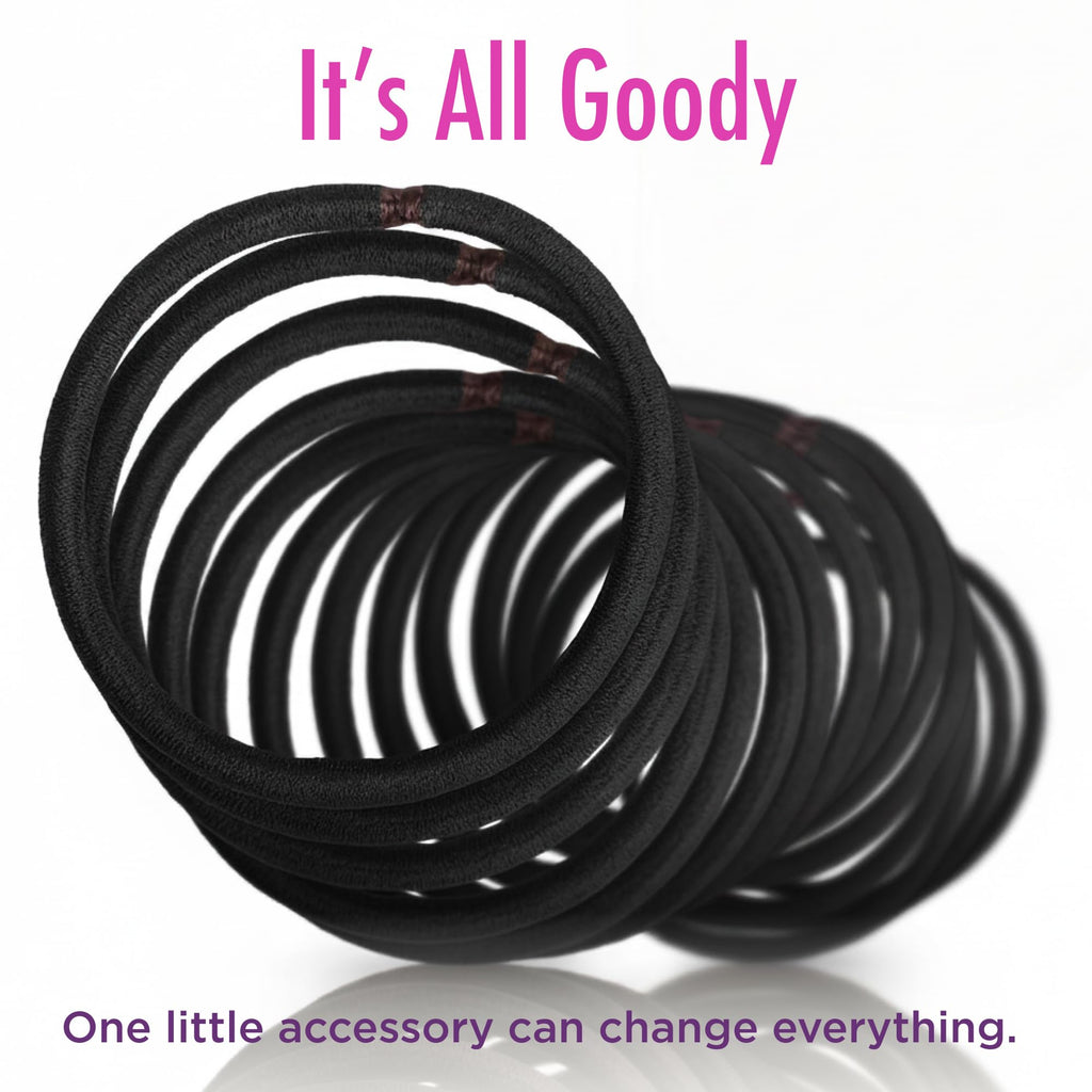 Goody Ouchless Hair Elastics – No Pull, No Breakage, Tangle-Free Hold for Thick, Curly, Coily & Textured Hair – 30 Count, Brown, Long-Lasting Ponytail Holders for Women & Men