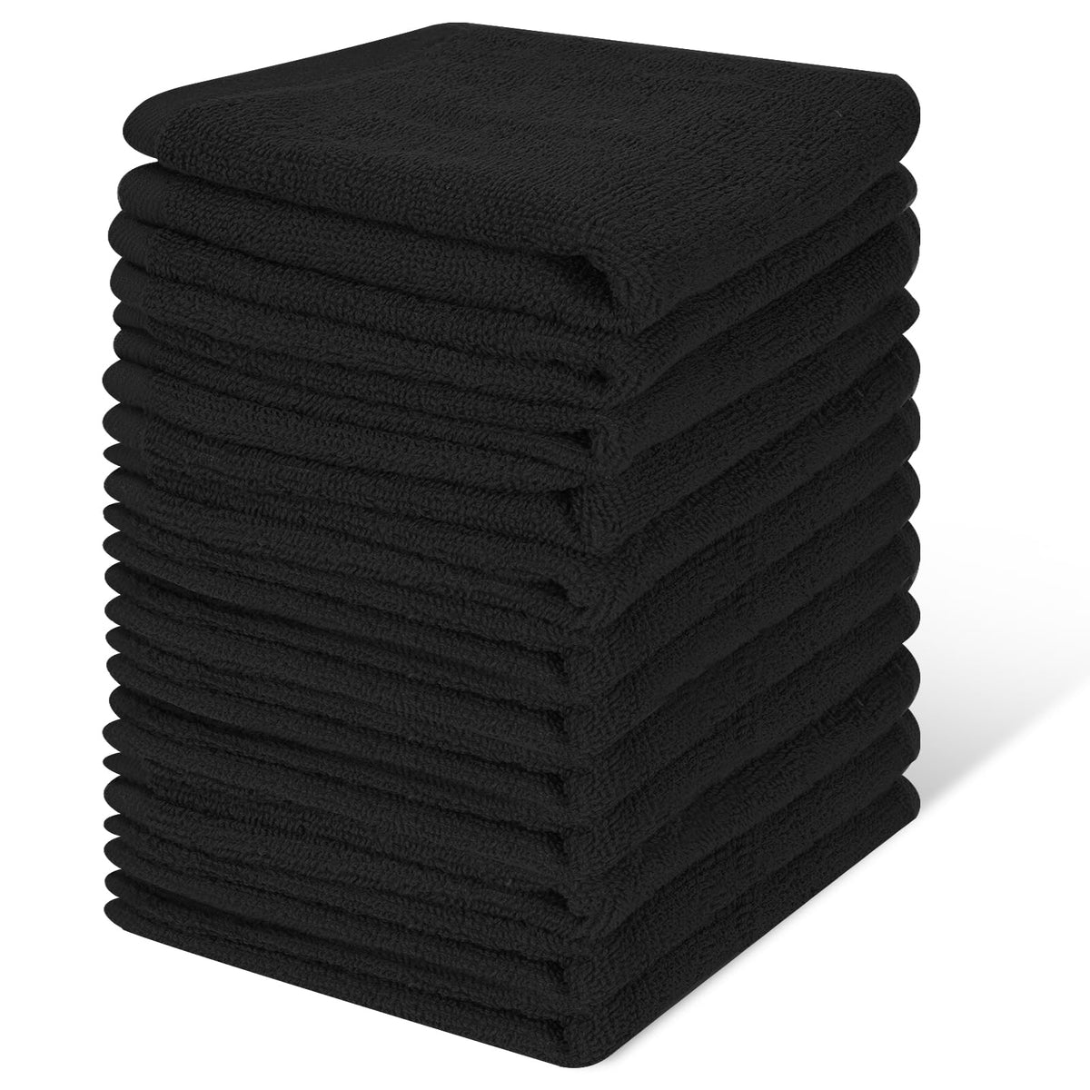 INFICRIME Washcloths Set, 24-Pack Cotton Wash Cloths, 12x12 Inch, White