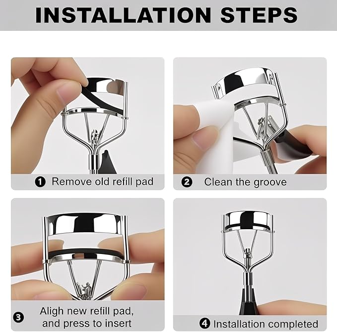 80Pack Compatible with Shu uemura Eyelash Curler Refill Pads,Soft Silicone Eye lash Curler Refills Compatible with Shu uemura Eyelash Curler,Easy to Replace,Black.