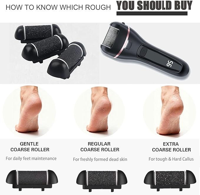 12 Pack Different Coarse Replacement Roller Heads for Electric Callus Remover for Feet Pedicure Tools Foot File Pedicure Kit Refill Rollers for Cracked Heels and Dead Skin