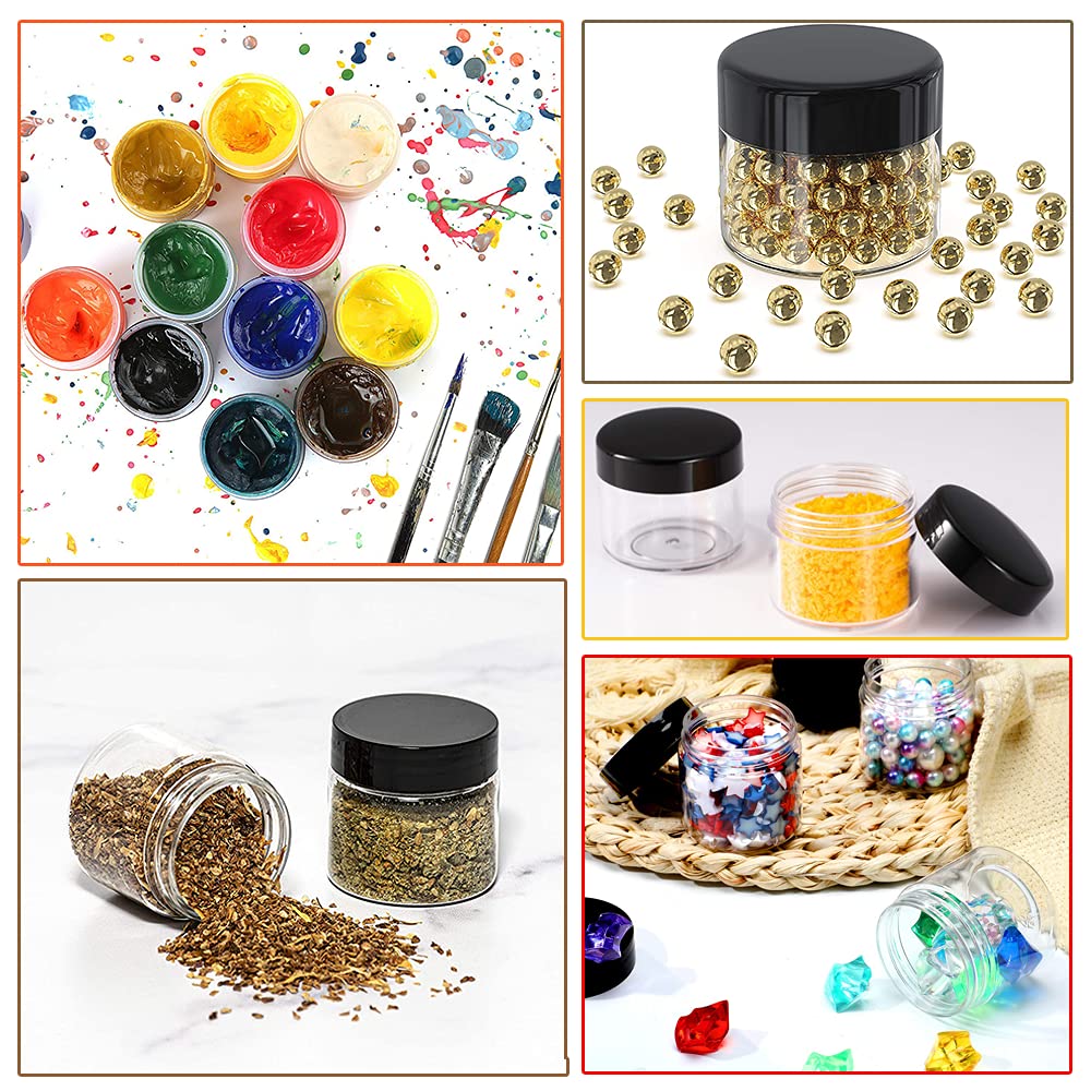 6 oz Small Plastic Containers with Lids + 20g/20ml Small Plastic Jars with Lids Cosmetic Sample Jar (24 Pack) - for Lip Scrub, Body Butters, Cream, Slime, Craft Storage