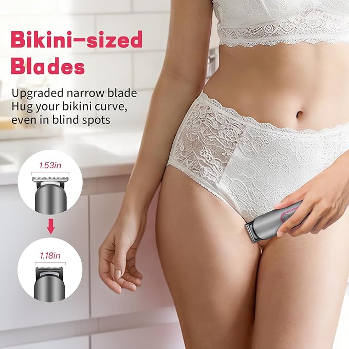 PRITECH Manscape Body Hair Trimmer for Men - Safe Chamfered & Rounded Blade, Cordless Waterproof Wet/Dry Hair Clipper for Men, Electric Shaver for Hair, Beard, Pubic Hair, Chest, Legs & Bikini