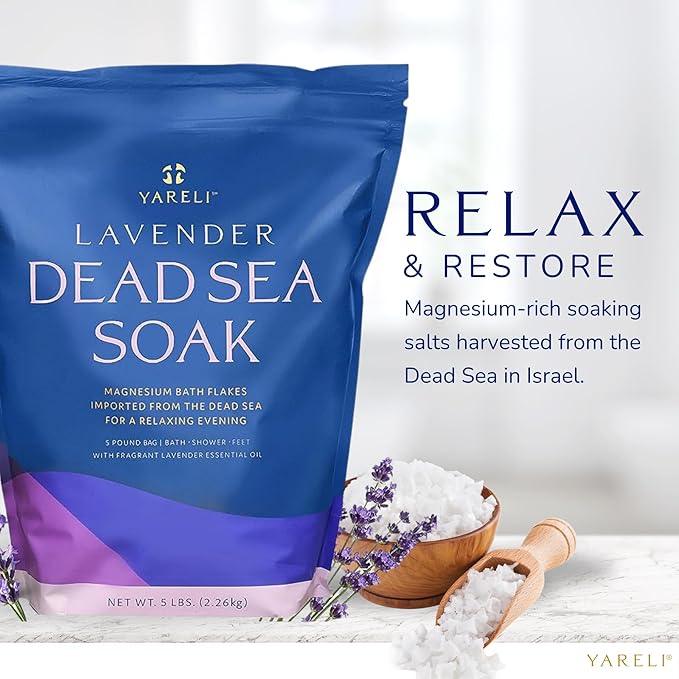Yareli Magnesium Flakes Dead Sea Bath Soak, 5lb Lavender