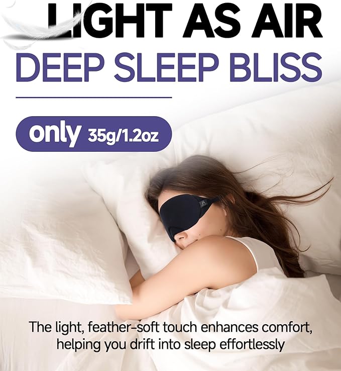 Mavogel Cotton Sleep Eye Mask, Light Blocking with Adjustable Nose Bridge