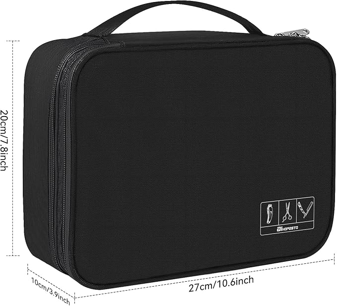AIHOPESTO Barber Case Barber Tool Bags Barber clipper Bag Barber Cases for Clippers and Supplies Professional Barber Accessories Kit Hair Cutting Scissors Storage Bag Shaving Kits (Black)