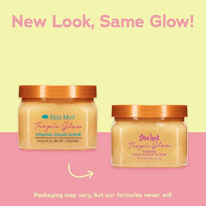 Tree Hut Tropic Glow Body Scrub, Exfoliating Sugar Scrub, Vegan, 18 Oz