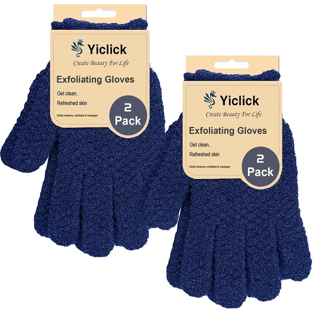 Yiclick Heavy Exfoliating Gloves, Exfoliating Body Scrubber for Bath Shower Exfoliation, Body Scrub Exfoliator for Dead Skin Remover, Exfoliate Sponge Loofah Washcloth Mitt Men Women