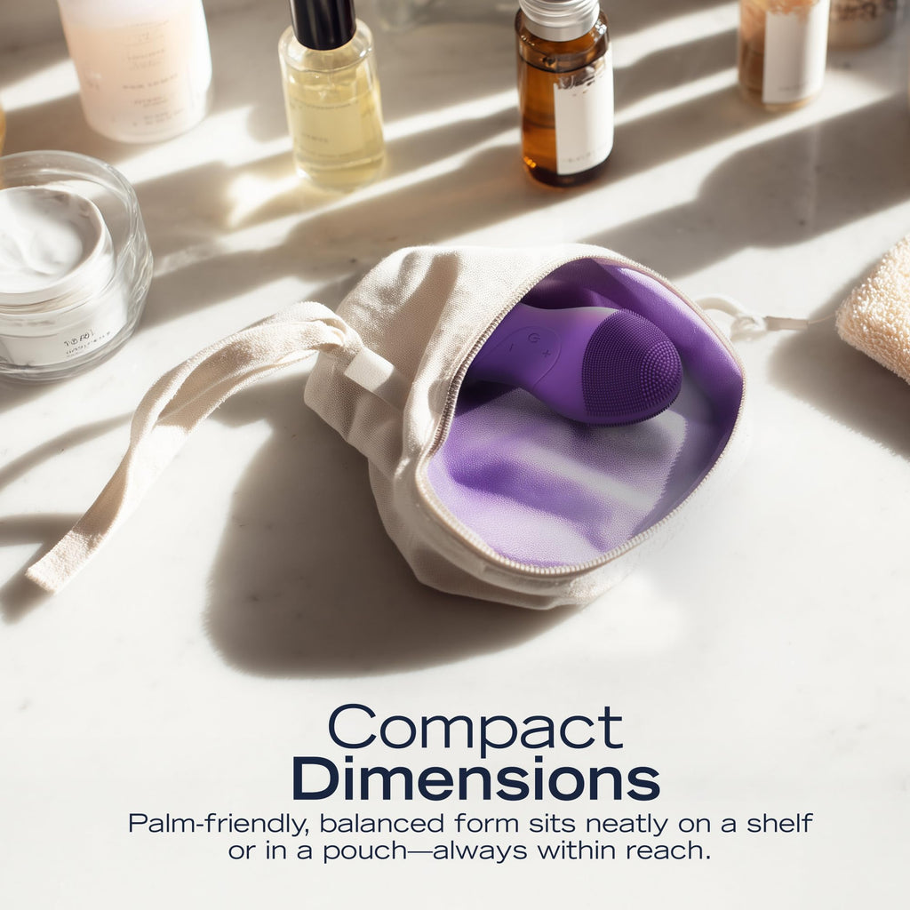 Nautica PC120 Facial Cleansing Brush Made with Ultra-Hygienic Soft Silicone, Waterproof, Rechargeable Vibrating Face Exfoliator Scrub Brush with Sonic Technology for Men & Women - Hy Purple