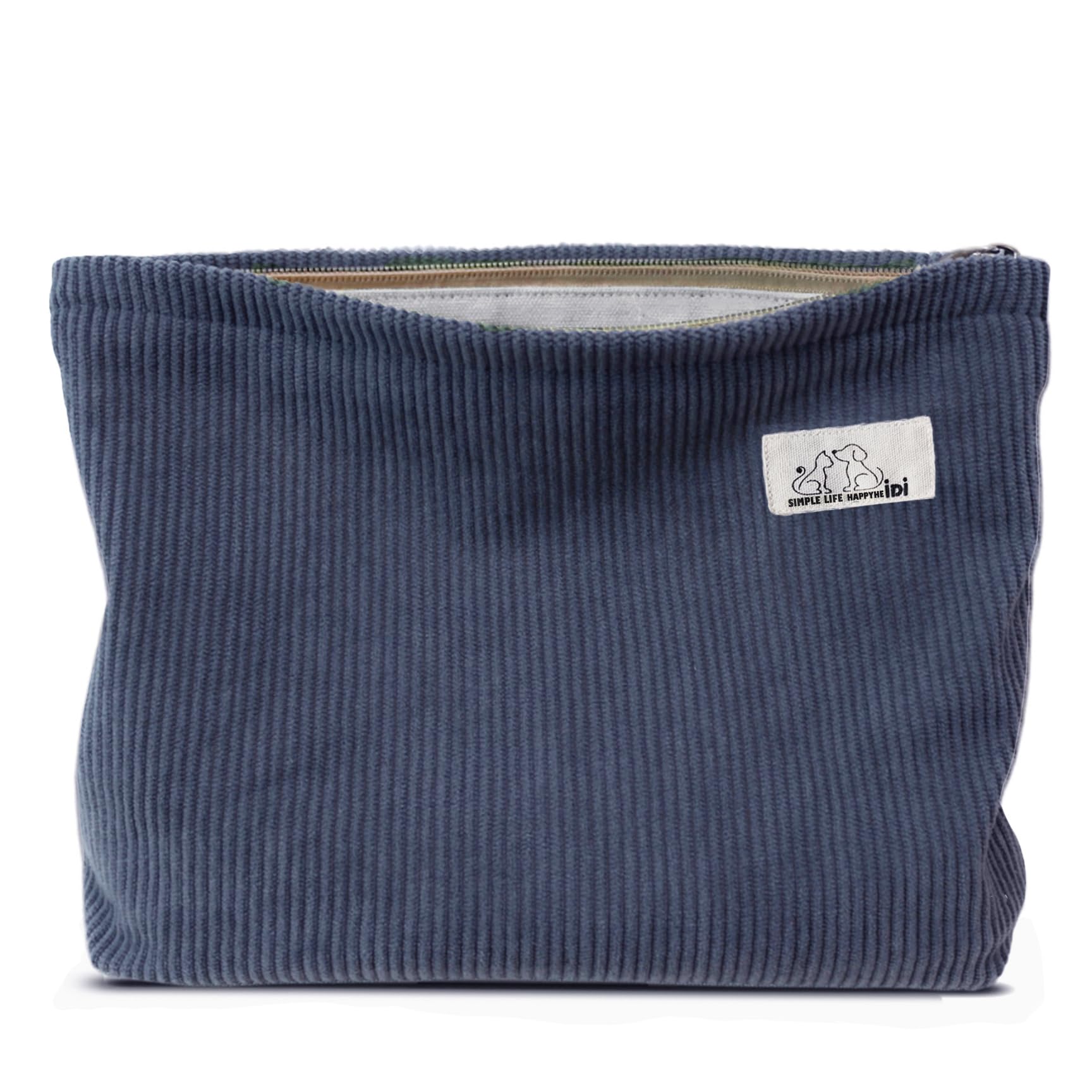 HAPPYHEIDI Large Makeup Bag Travel Cosmetic Pouch, Green Gingham