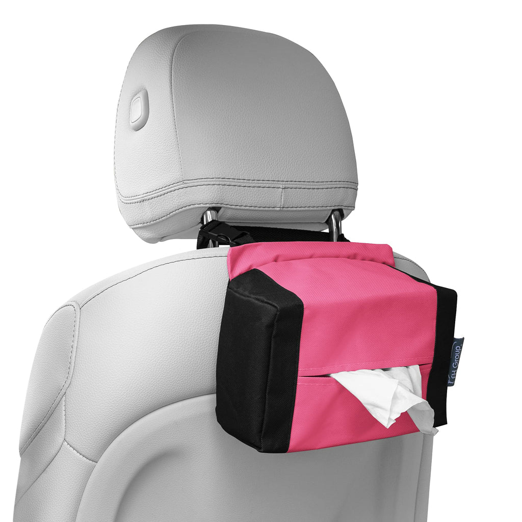 FH Group E-Z Travel Napkin Tissue Dispenser Holder fits Most Cars, SUVs, Trucks, and Vans Pink