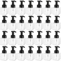 Domensi Foaming Soap Dispenser 8.5 oz Foam Pump Bottle Bulk Empty Travel Foaming Dispenser Refillable Hand Soap Plastic Pump Bottle Travel Clear Container for Bathroom Vanities(24 Pcs,Black)