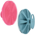 INNERNEED Food-Grade Soft Silicone Body Scrubber Shower Brush, Green+Pink