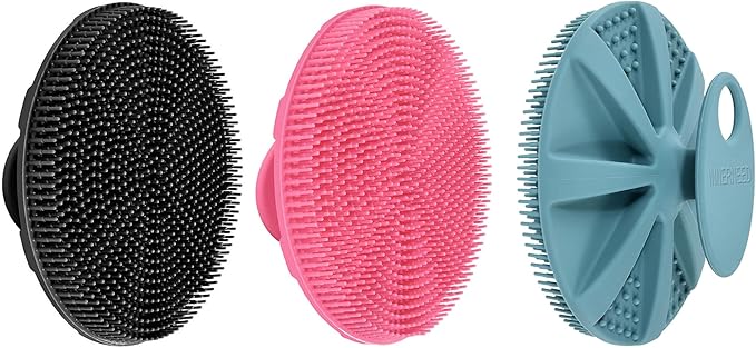 INNERNEED Food-Grade Soft Silicone Body Scrubber Shower Brush, Pack of 3