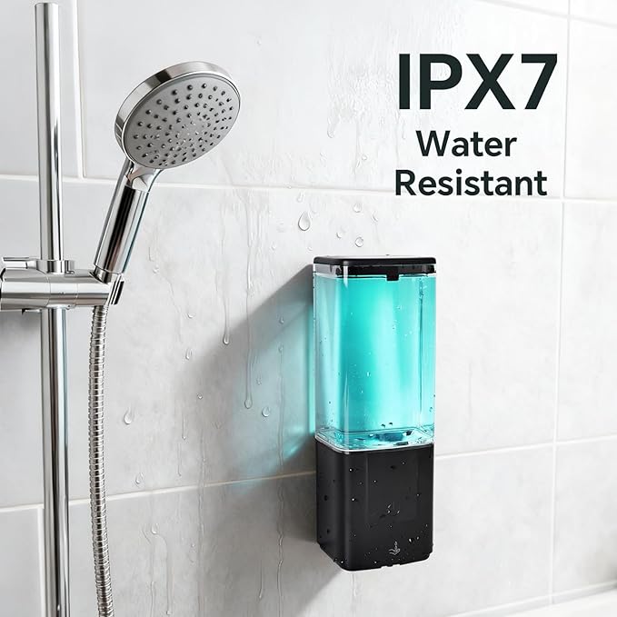 LAOPAO Automatic Soap Dispenser Wall Mount Rechargeable Liquid Soap Pump for Kitchen, Touchless Soap Dispenser for Dish/Hand/Shower Soap, Home & Commercial, 540ml, Black