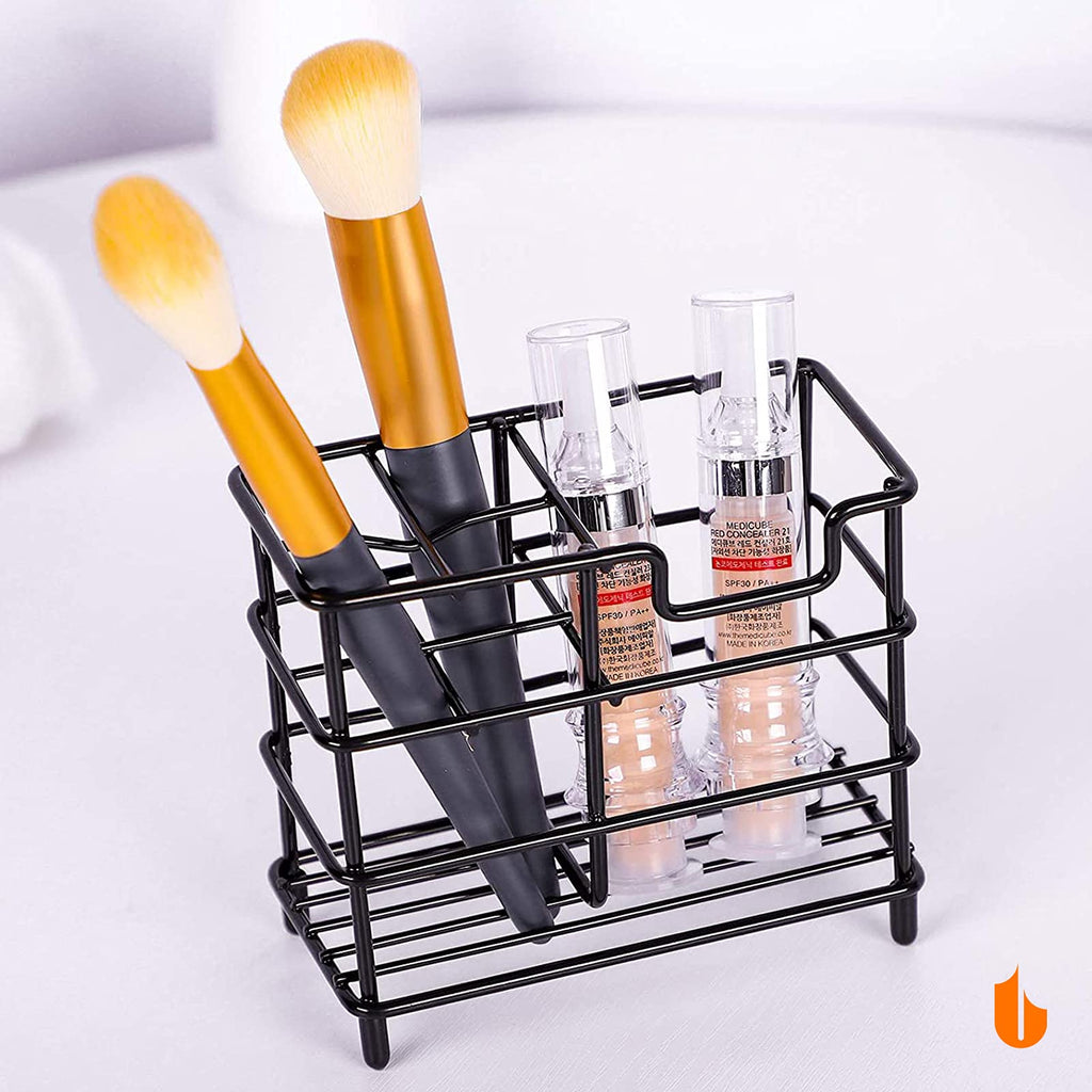 Urbanstrive 304 Stainless Steel Bathroom Toothbrush Holder Toothpaste Holder Stand Bathroom Accessories Organizer (Black, Large)