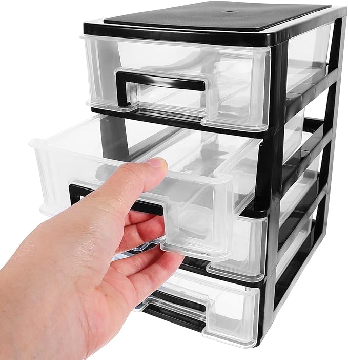 Beaupretty Elegant 4-layer Mini Storage Box Pp Plastic Desktop Drawer Type Storage Organizer Cosmetics Holder for Makeup Desk Supplies