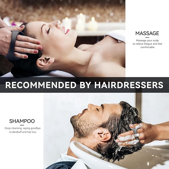 Ithyes 38 Finger Enlarged Scalp Massager Hair Growth,Head Massager,Silicone Scalp Brush Shampoo Brush for Hair Care,Scalp Scrubber,Hair Brush Wet Dry Comb,Scalp Exfoliator for Men Women Pets (Black)