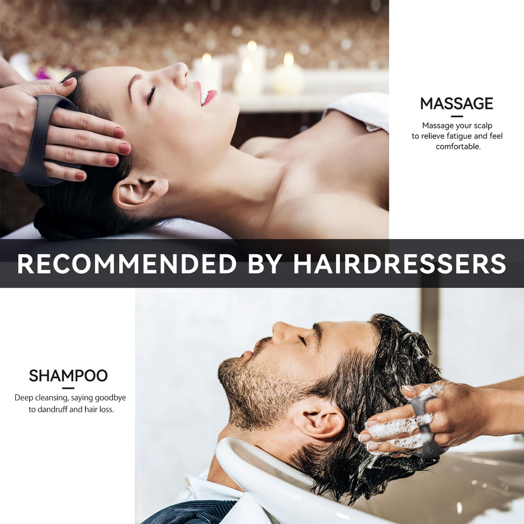 Ithyes 38 Finger Enlarged Scalp Massager Hair Growth,Head Massager,Silicone Scalp Brush Shampoo Brush for Hair Care,Scalp Scrubber,Hair Brush Wet Dry Comb,Scalp Exfoliator for Men Women Pets (Black)