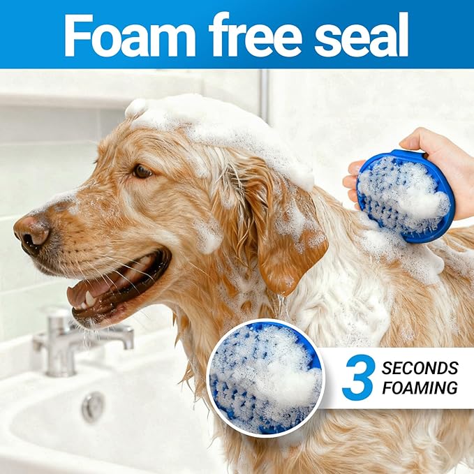 Pet Bath Brush, 2Pcs Dog Bath Brush 2 in 1 Dog Shampoo Brush with Built-in Soap Dispenser for Showering Long Short Haired Dogs Cats