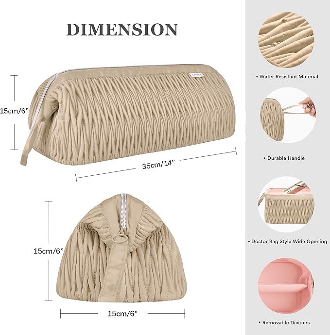 Leudes Dy son Travel Case for Shark Hair Dryer Airstraight Flex Style Hair Attachment Tool Organizer Accessories Air Wrap Flat Curling Iron Carrying Case (Latte Brown)