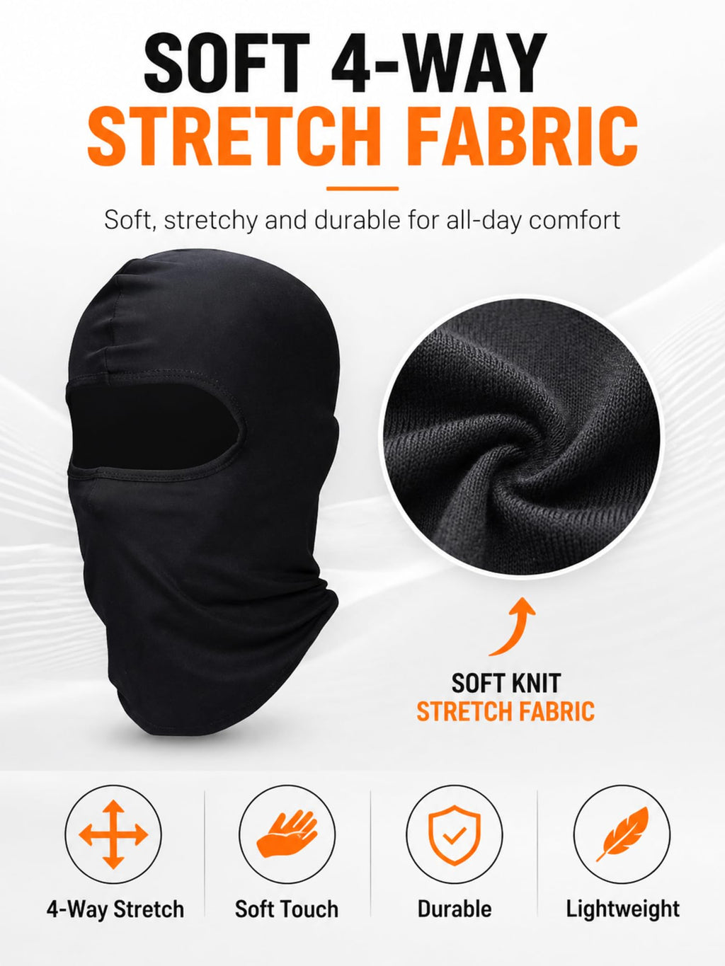 SATINIOR 6 Pcs Ski Balaclava Men Full Face Cover Mask,Black,Classic