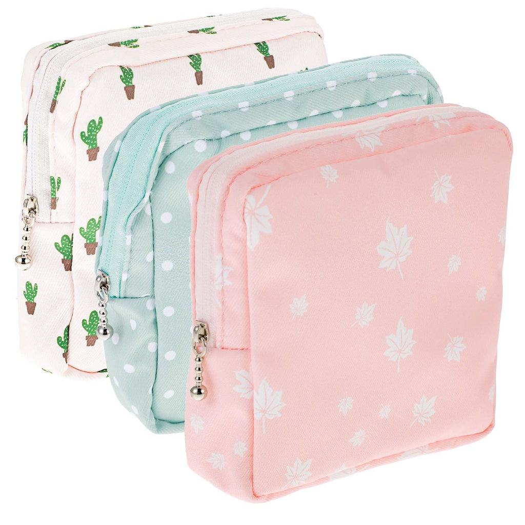 3 PCS Sanitary Pad Storage Bag Portable Period Bag for Pads/Sanitary Napkins/Tampons, Sanitary Napkin Storage Bags First Period Gifts for Daily Hygiene Bags Travel Containers