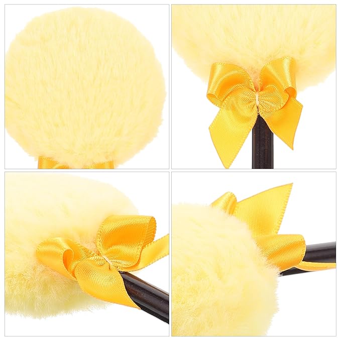 Beavorty Body Powder Puff with Handle 6.29 in Handheld Fluffy Dusting Puff for Loose Powder and after-Bath Soft Applicator for Body Makeup Travel Use 2 Pcs