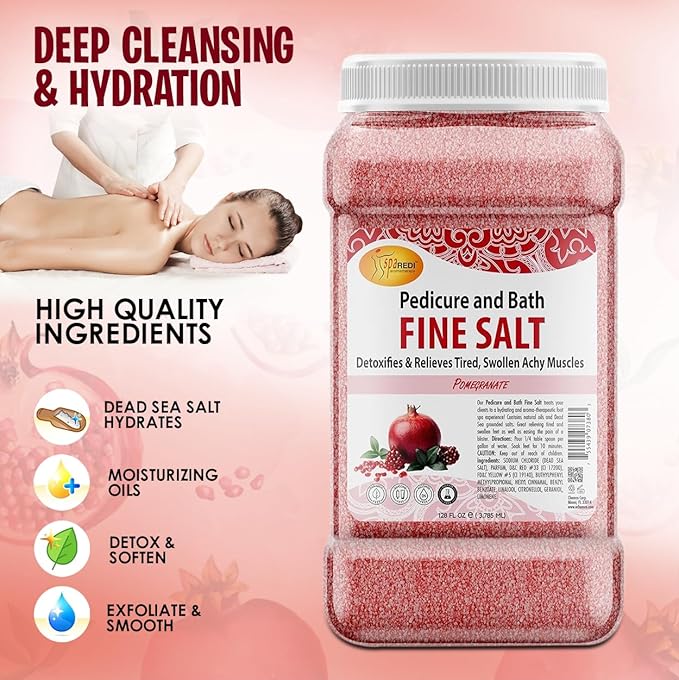 SPA REDI Professional Body Scrub – Pre-Mixed Salt & Oil Exfoliating Suspension for Salons & Spas | Callus Reduction, Intense Hydration, Spray Tan Prep | Paraben-Free, Cruelty-Free, Made in USA 128 oz