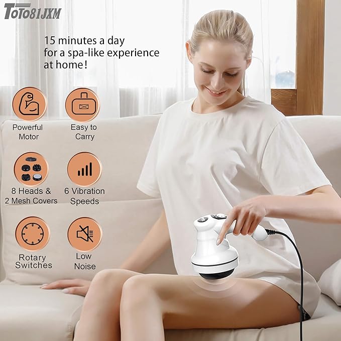 TOTO81JXM Cellulite Massager – Body Sculpting Machine with Lymphatic Drainage & Skin Tightening for Belly Butt Stomach Legs Arms Fat, Lipo Roller Massager After Surgery, Widearea & Adjustable Speed.