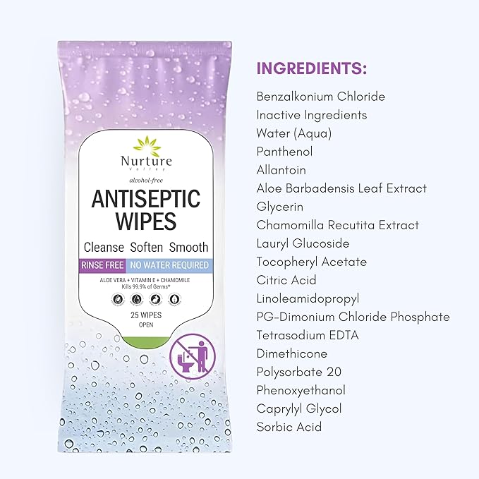 Nurture XL Antibacterial Body & Hand Sanitizing Cloths - 25 Wipes, 10 Pack