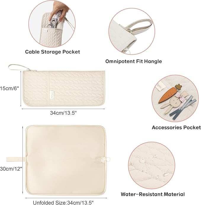 KarSyon Hot Tools Organizer Heat Resistant Mat Case Hair Tools Holder Travel Bag Portable Hair Styling Tools Cover Pouch for Curling Iron,Flat Iron,Hair Straightener (Beige)