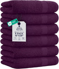 DAN RIVER 6-Pack Premium Hand Towels (16x28 Inches) - 100% Cotton, Ultra Soft, Lightweight, Highly Absorbent Towels for Bathroom, Spa, Gym, Salon, Hotel, and Travel - Purple Passion