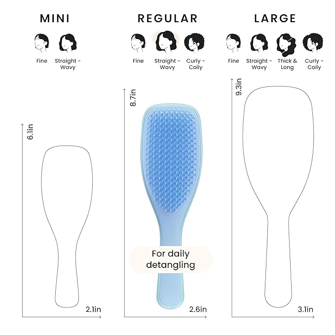 Tangle Teezer Ultimate Detangler Brush, Straight to Wavy, Denim Blues