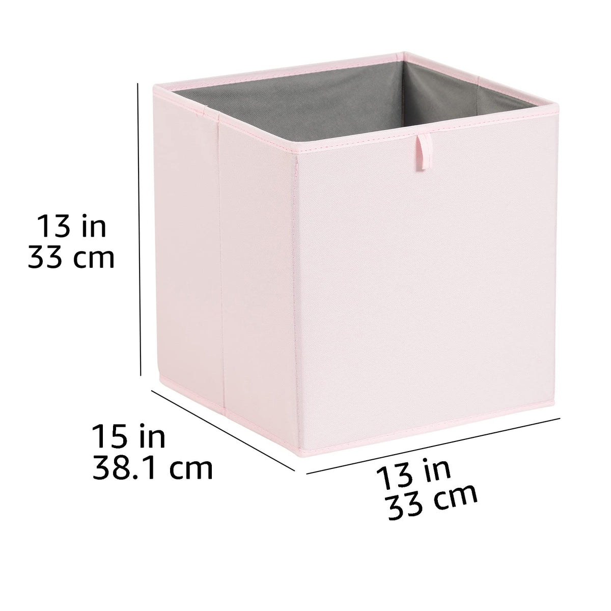 Collapsible Cube Organizer Bins, Closet Storage Organizer Baskets for Shelves, Space-Saving, 13" x 15" x 13", Peony Pink, Pack of 6