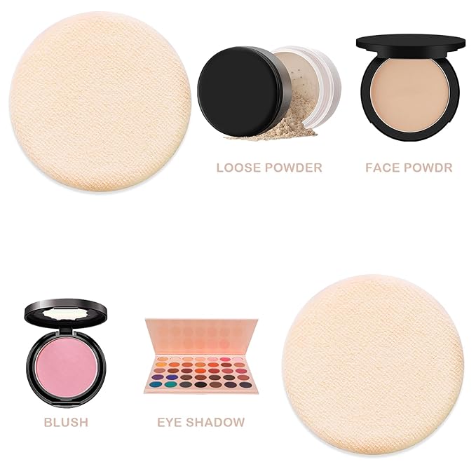 Molain Powder Make Up Puff For Face Makeup Setting 12 PCS Mini Pressed Loose Powder Body Make Up Sponge Blending Applicator Cosmetics Small Velour Beauty Press Foundation Pads Wet And Dry Makeup