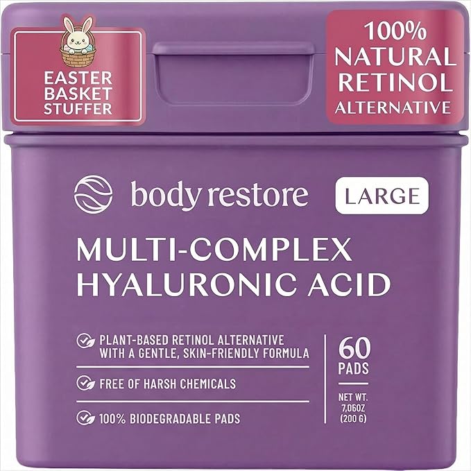 Body Restore Bakuchiol Toner Pads – Fathers Day Gift for Dad, Korean Skin Care, Face Wipe with Niacinamide and Hyaluronic Acid, Birthday Gifts for Women and Men